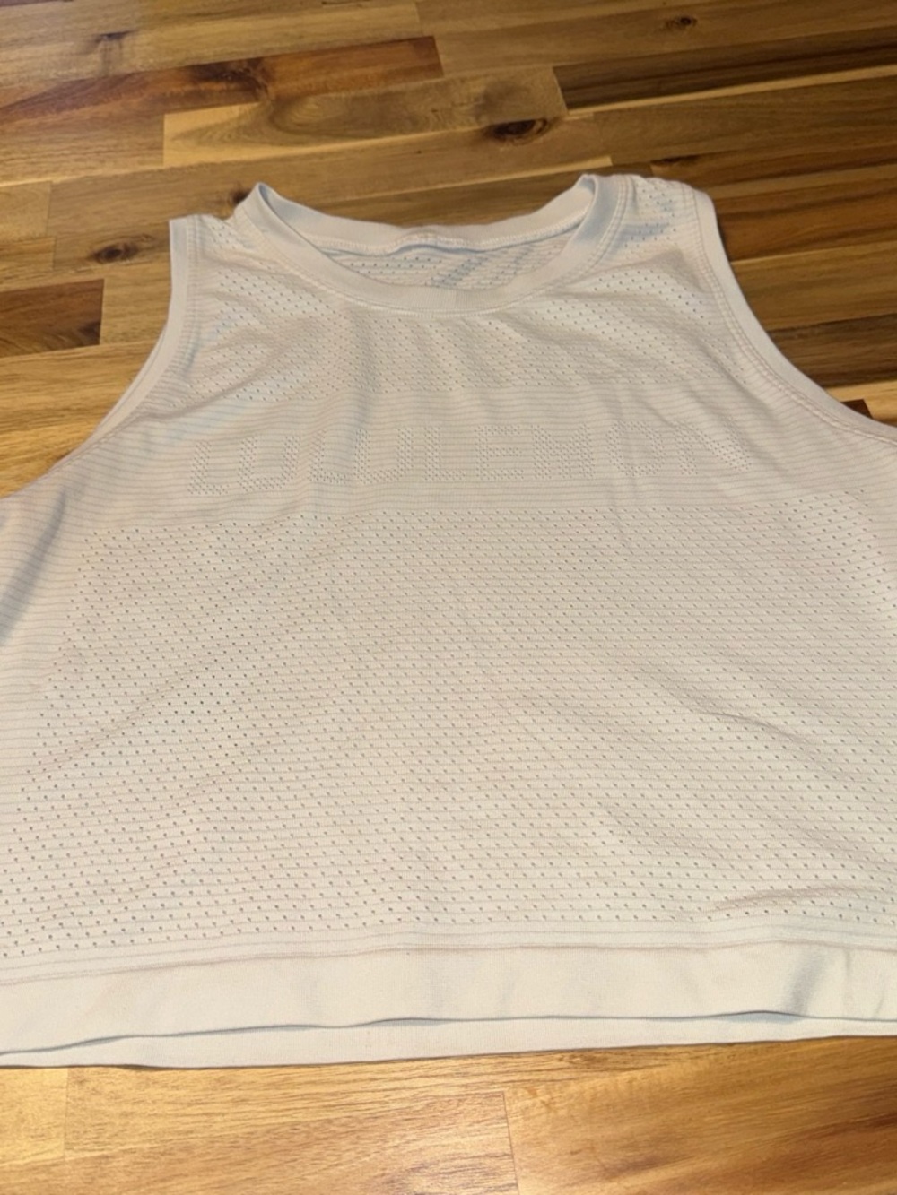 lululemon athletica White Perforated Mesh Workout Tank